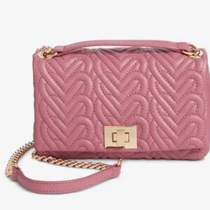 INC International Concepts Small Quilted Heart Deco Rose Crossbody Bag NWT